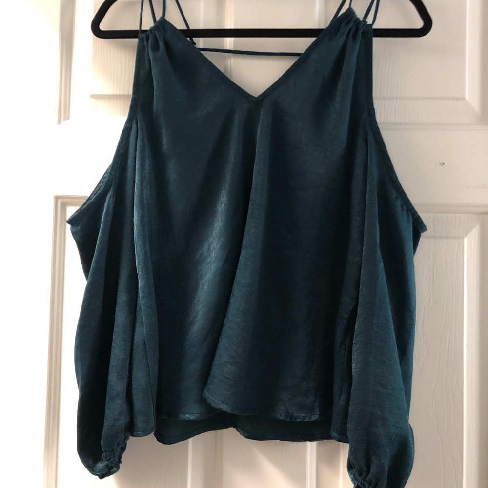Green Cold Shoulder Blouse